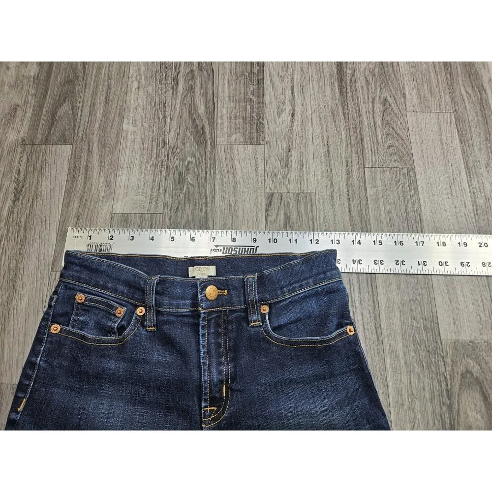 J.Crew Jeans Womens 25 Blue Dark Wash Stretch Mid Rise Skinny Denim Casual - Picture 6 of 10